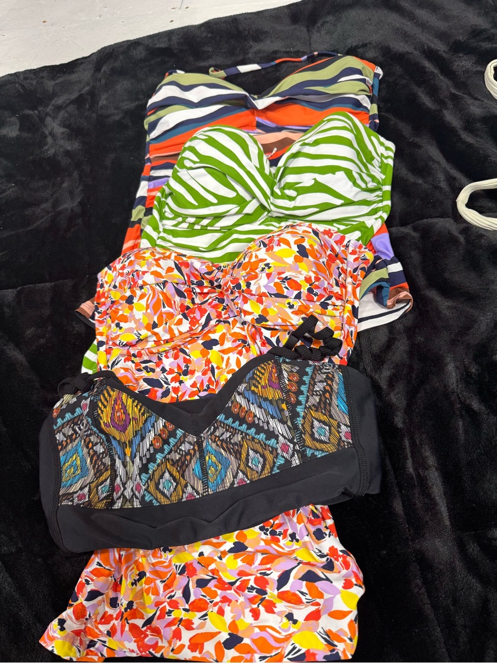 Hapari Multi-Print Women’s Swim Bikinis - Green, Orange, Blue, Black